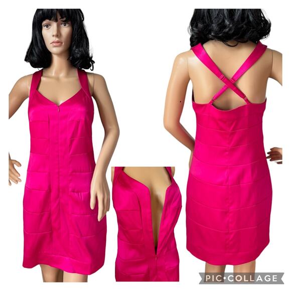 Allen B.  By Allen Schwartz Sexy Pink front zip closure bandage dress size 4 - Picture 1 of 15